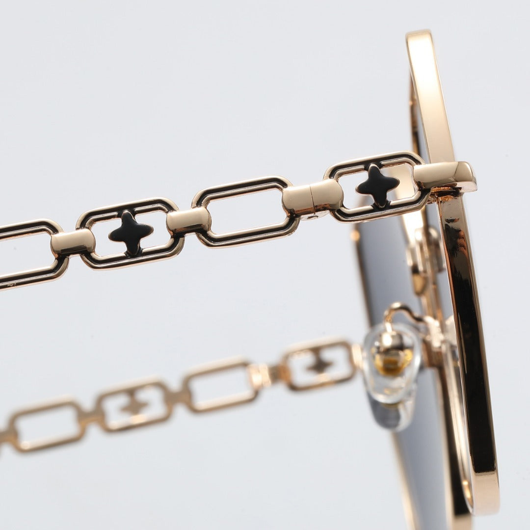 Chain Temple Polygon Sunglasses