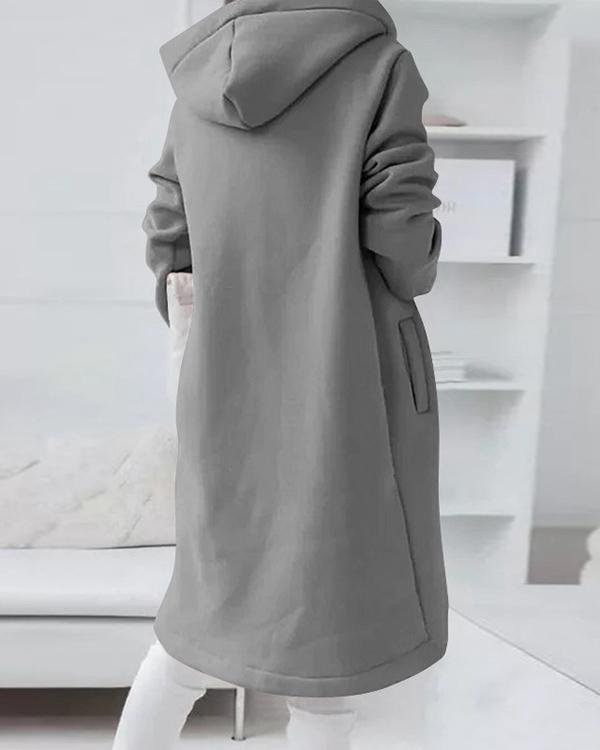 Hooded Zipper Fleece Sweatshirt