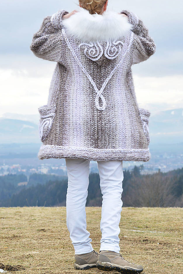 Women Casual Plus Size Long Sleeve Outwear - Beige