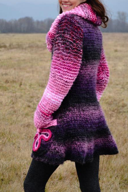 Women Long Sleeve Plus Size Outwear - Purple