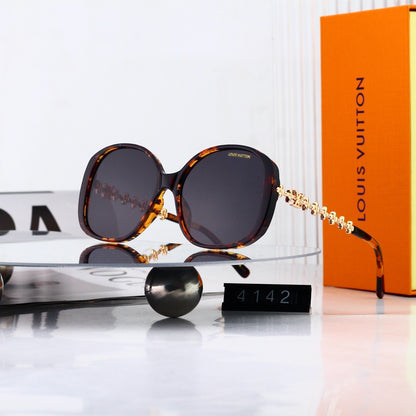 Alloy Metal Polygon Logo Sunglasses 4142