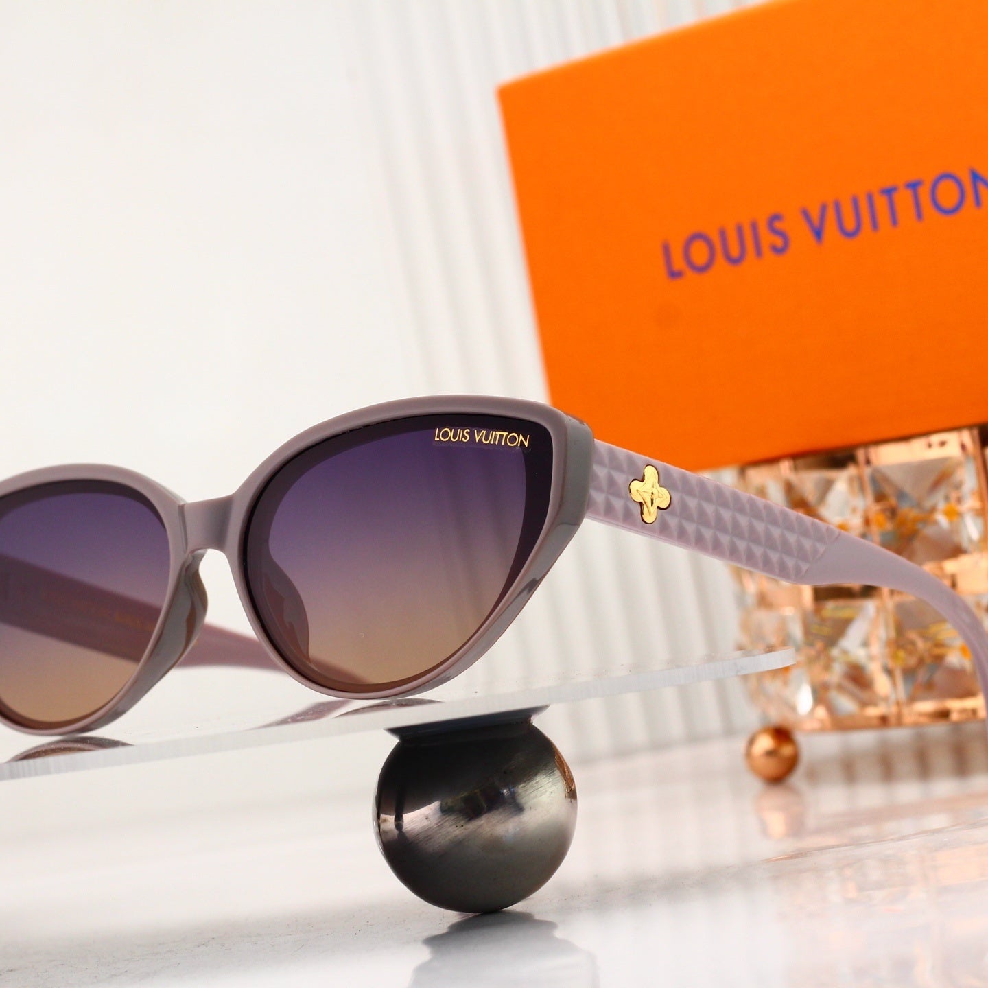 Cat Eye Sunglasses with Patterned Temples (Model 6125)