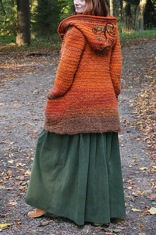 Women Long Sleeve Plus Size Orange Amber Outwear