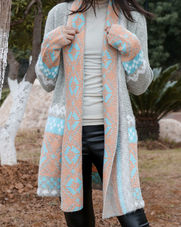 Women's Bohemian  Midi Knitted Cardigan