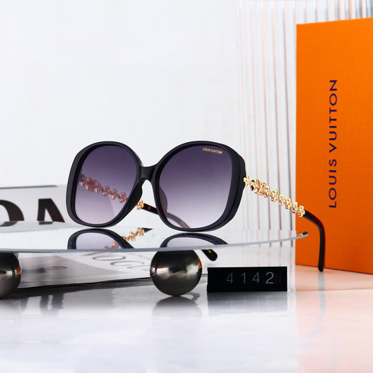 Alloy Metal Polygon Logo Sunglasses 4142