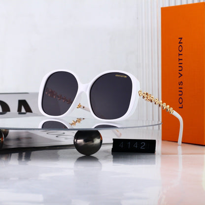 Alloy Metal Polygon Logo Sunglasses 4142