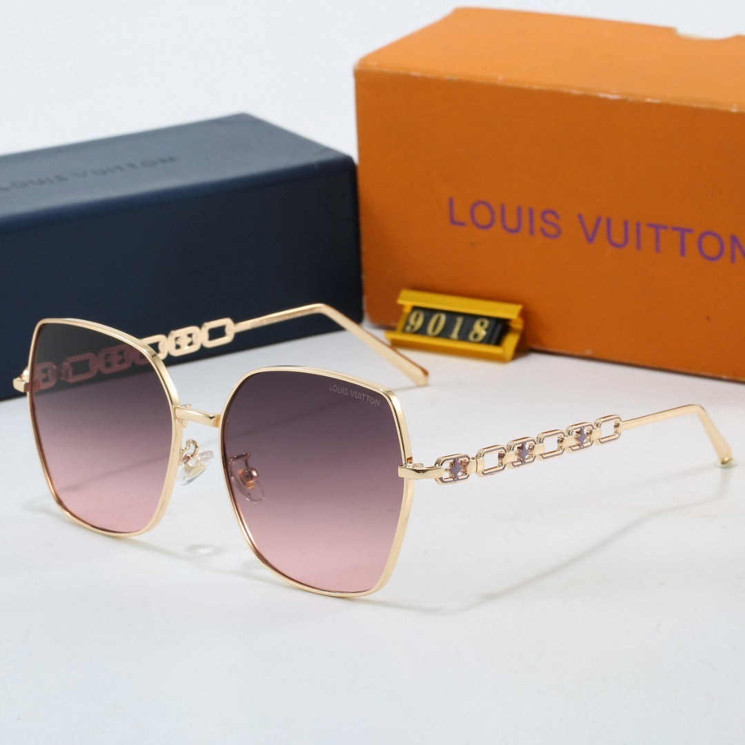 Chain Temple Polygon Sunglasses