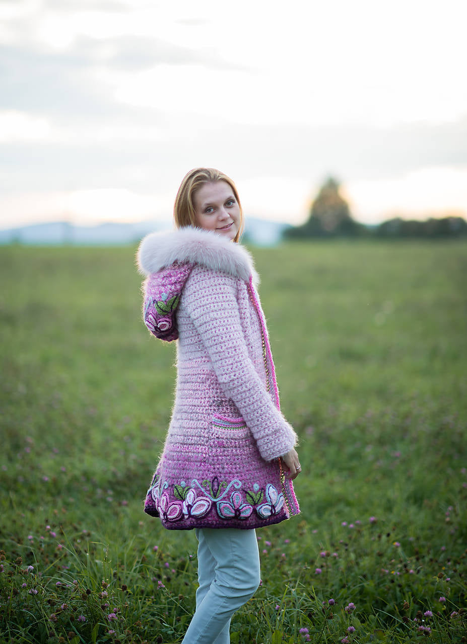 Women Long Sleeve Plus Size Outwear - Pink