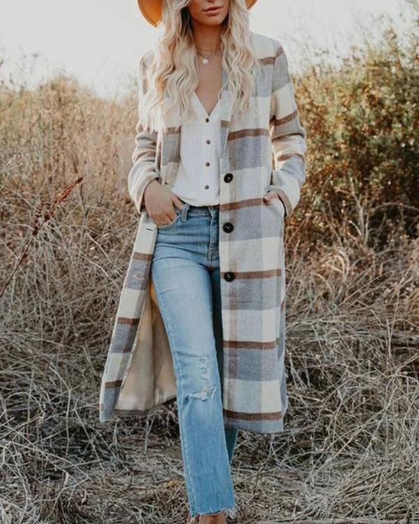 Redwoods Adventure Pocketed Plaid Coat