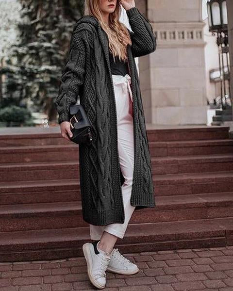 Longs Sweater Wind Coat Women Fall Solid Fashionable Outwear Coat