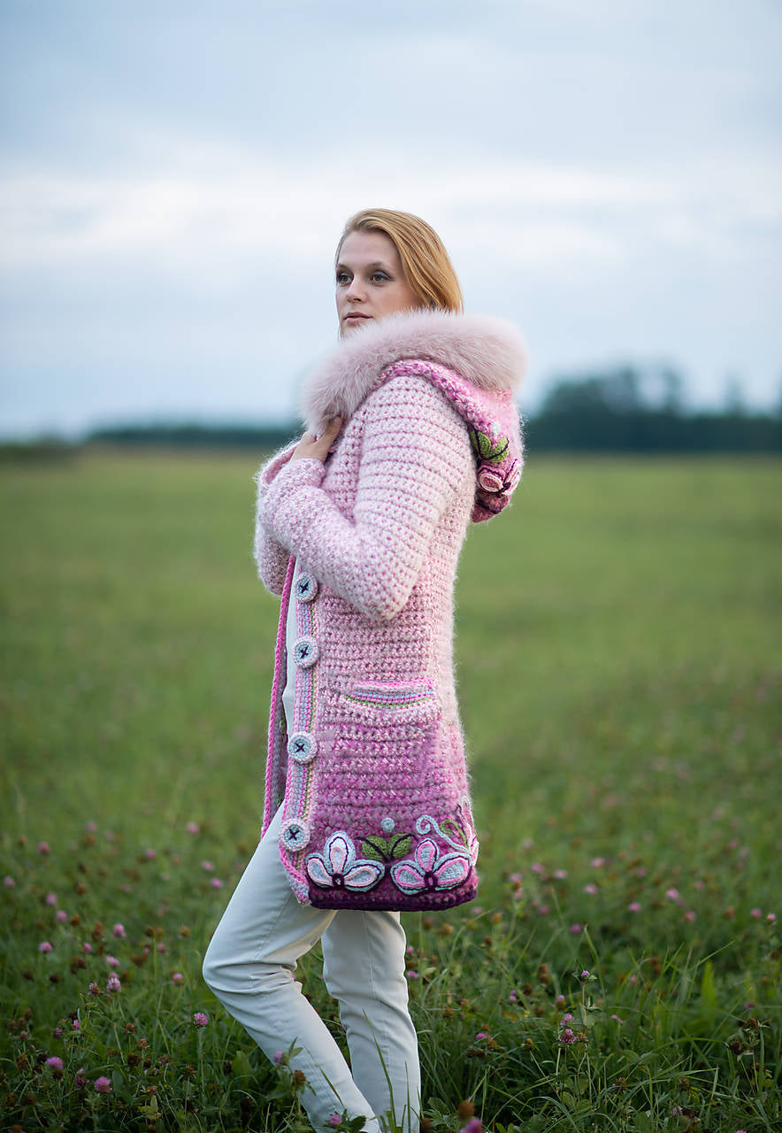 Women Long Sleeve Plus Size Outwear - Pink