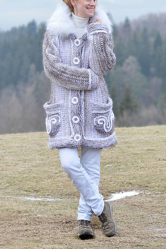 Women Casual Plus Size Long Sleeve Outwear - Beige