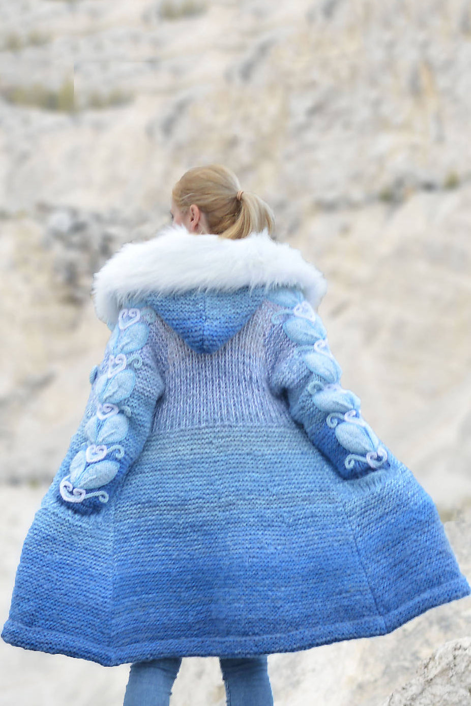 Women Casual Plus Size Long Sleeve Outwear -Blue - Last 58 pcs Left