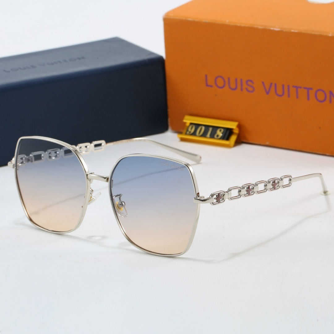 Chain Temple Polygon Sunglasses