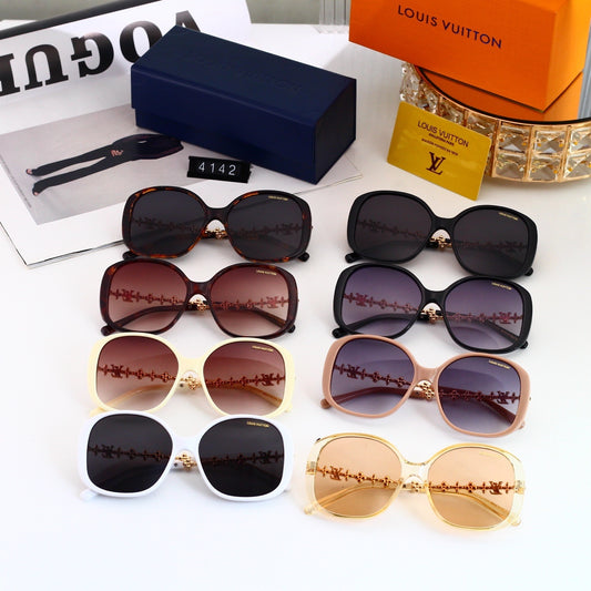 Alloy Metal Polygon Logo Sunglasses 4142