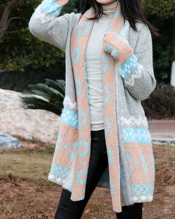 Women's Bohemian  Midi Knitted Cardigan