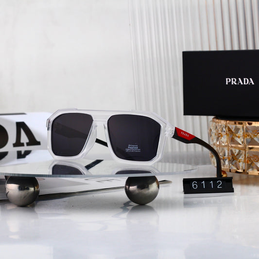 Fashion Metal Polygon Sunglasses With Logo 6112