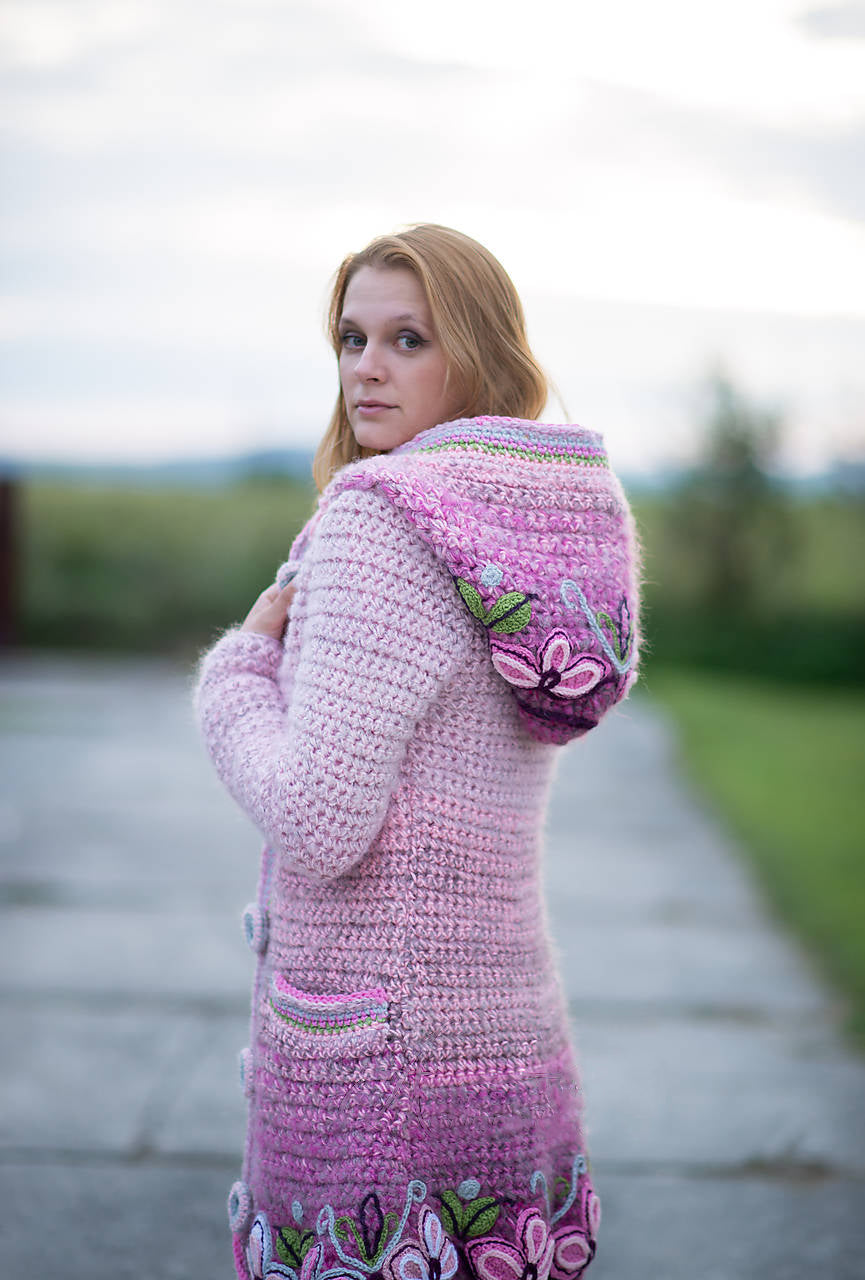 Women Long Sleeve Plus Size Outwear - Pink