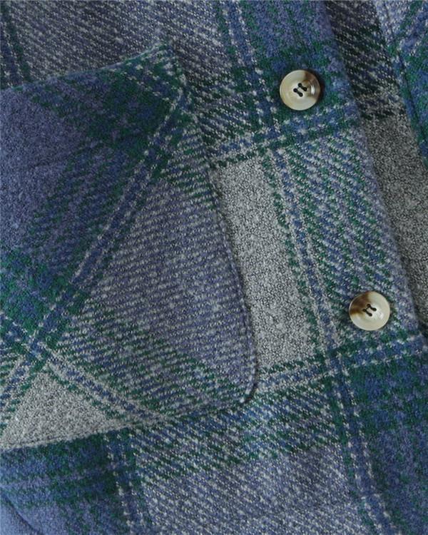 Loose single-breasted checkered lapel