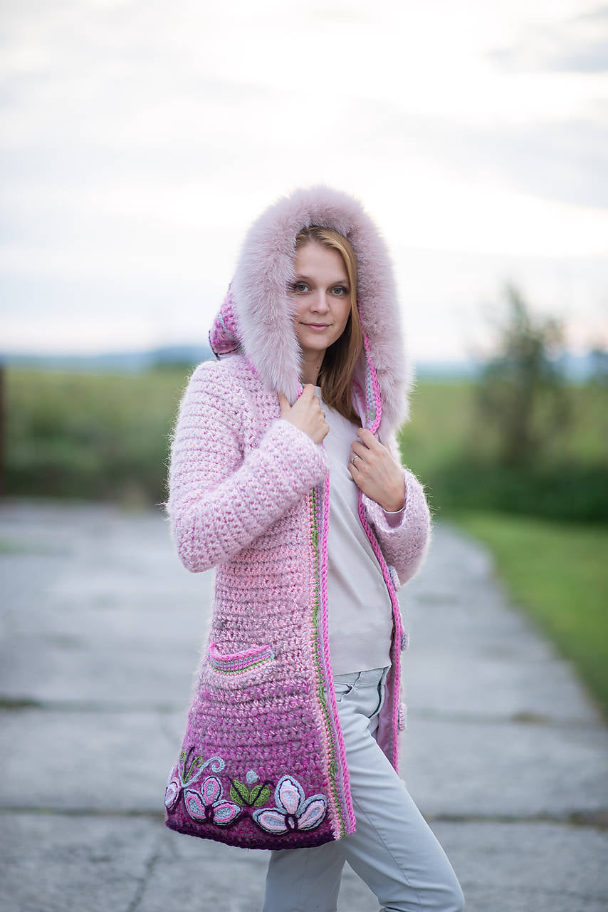 Women Long Sleeve Plus Size Outwear - Pink