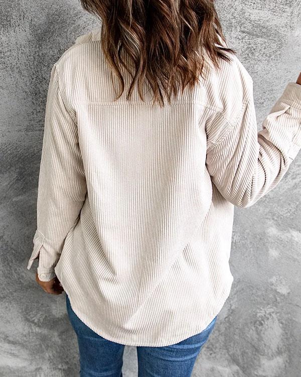 Women Fashion Cardigan Double-sided Corduroy Jacket